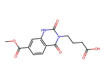 4-[7-(methoxycarbonyl)-2,4-dioxo-1,4-dihydroquinazolin-3(2H)-yl]butanoic acid structure
