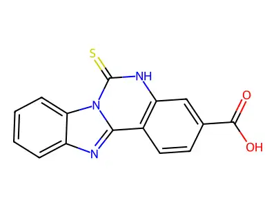 6-sulfanylidene-5H-benzimidazolo[1,2-c]quinazoline-3-carboxylic acid structure