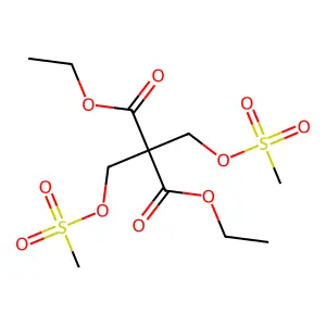 Diethyl 2,2-bis(methylsulfonyloxymethyl)propanedioate structure