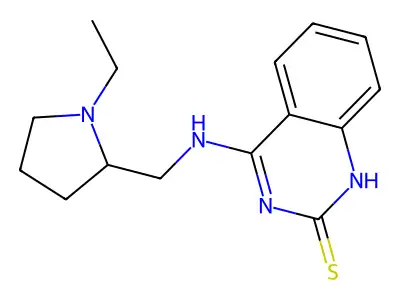 4-(((1-ethylpyrrolidin-2-yl)methyl)amino)quinazoline-2(1H)-thione structure