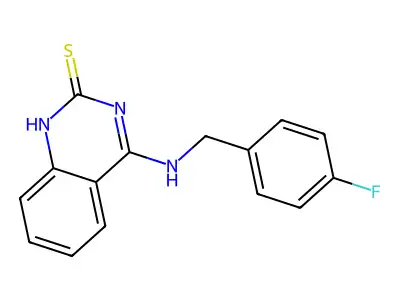 4-[(4-fluorophenyl)methylamino]-1H-quinazoline-2-thione structure