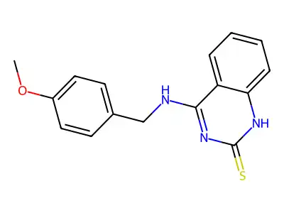4-[(4-methoxyphenyl)methylamino]-1H-quinazoline-2-thione structure