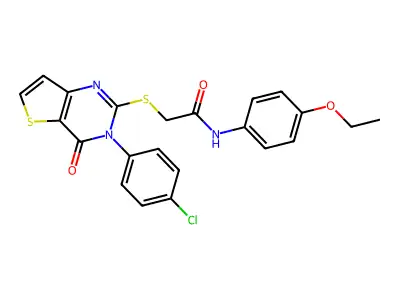 2-{[3-(4-chlorophenyl)-4-oxo-3H,4H-thieno[3,2-d]pyrimidin-2-yl]sulfanyl}-N-(4-ethoxyphenyl)acetamide structure