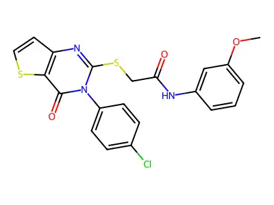 2-{[3-(4-chlorophenyl)-4-oxo-3H,4H-thieno[3,2-d]pyrimidin-2-yl]sulfanyl}-N-(3-methoxyphenyl)acetamide structure