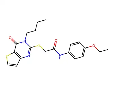 2-(3-butyl-4-oxothieno[3,2-d]pyrimidin-2-yl)sulfanyl-N-(4-ethoxyphenyl)acetamide structure