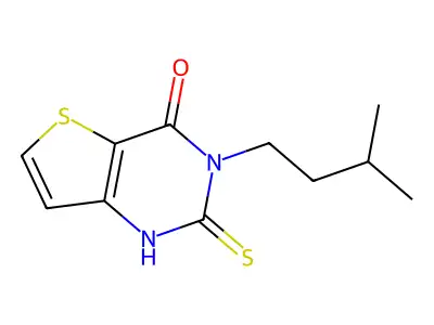 3-(3-methylbutyl)-2-thioxo-2,3-dihydrothieno[3,2-d]pyrimidin-4(1H)-one structure