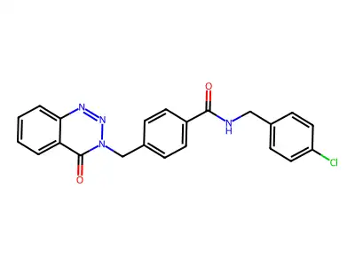 N-[(4-chlorophenyl)methyl]-4-[(4-oxo-1,2,3-benzotriazin-3-yl)methyl]benzamide structure