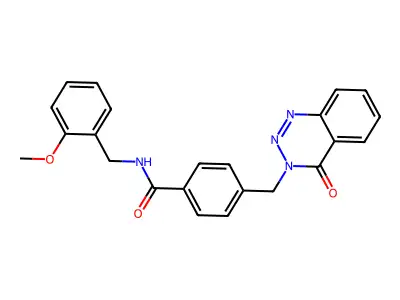 N-(2-methoxybenzyl)-4-[(4-oxo-1,2,3-benzotriazin-3(4H)-yl)methyl]benzamide structure