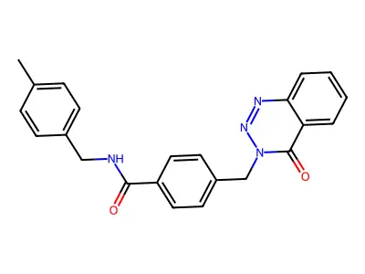N-[(4-methylphenyl)methyl]-4-[(4-oxo-1,2,3-benzotriazin-3-yl)methyl]benzamide structure