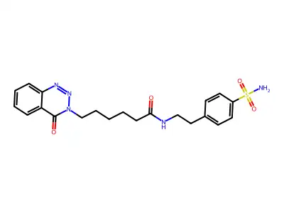 6-(4-oxobenzo[d][1,2,3]triazin-3(4H)-yl)-N-(4-sulfamoylphenethyl)hexanamide structure