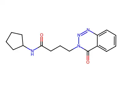 N-cyclopentyl-4-(4-oxo-1,2,3-benzotriazin-3-yl)butanamide structure
