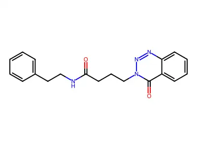 4-(4-oxo-1,2,3-benzotriazin-3(4H)-yl)-N-(2-phenylethyl)butanamide structure