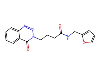 N-(furan-2-ylmethyl)-4-(4-oxo-1,2,3-benzotriazin-3-yl)butanamide structure