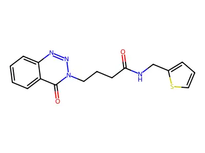 4-(4-oxo-1,2,3-benzotriazin-3-yl)-N-(thiophen-2-ylmethyl)butanamide structure