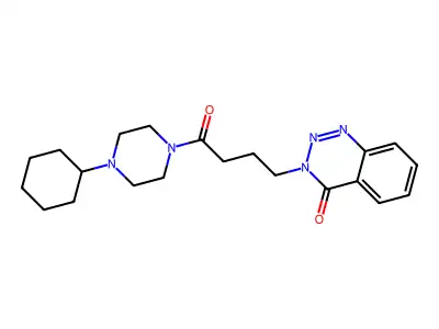 3-[4-(4-Cyclohexylpiperazin-1-yl)-4-oxobutyl]-1,2,3-benzotriazin-4-one structure