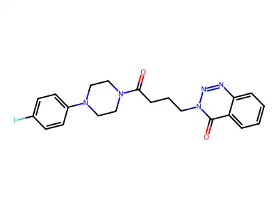 3-{4-[4-(4-fluorophenyl)piperazino]-4-oxobutyl}-1,2,3-benzotriazin-4(3H)-one structure