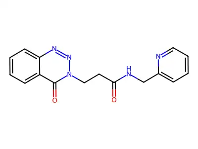 3-(4-oxo-1,2,3-benzotriazin-3(4H)-yl)-N-(pyridin-2-ylmethyl)propanamide structure