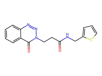 3-(4-oxobenzo[d][1,2,3]triazin-3(4H)-yl)-N-(thiophen-2-ylmethyl)propanamide structure