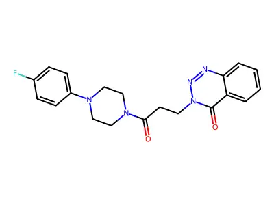 3-{3-[4-(4-fluorophenyl)-1-piperazinyl]-3-oxopropyl}-1,2,3-benzotriazin-4(3H)-one structure