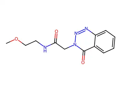 N-(2-methoxyethyl)-2-(4-oxo-1,2,3-benzotriazin-3-yl)acetamide structure