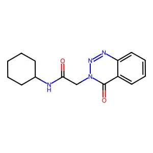 N-Cyclohexyl-2-(4-oxo-4H-benzo[d][1,2,3]triazin-3-yl)-acetamide structure