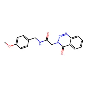 N-[(4-methoxyphenyl)methyl]-2-(4-oxo-1,2,3-benzotriazin-3-yl)acetamide structure