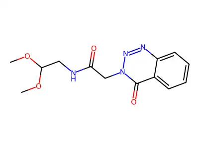 N-(2,2-dimethoxyethyl)-2-(4-oxo-1,2,3-benzotriazin-3-yl)acetamide structure