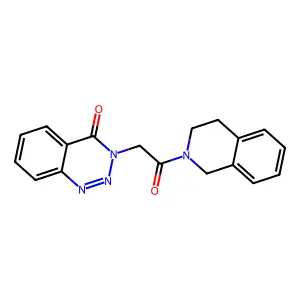 3-[2-(3,4-dihydro-1H-isoquinolin-2-yl)-2-oxoethyl]-1,2,3-benzotriazin-4-one structure
