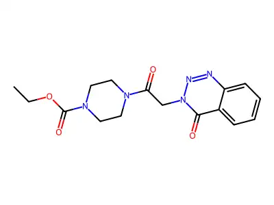 Ethyl 4-[2-(4-oxo-1,2,3-benzotriazin-3-yl)acetyl]piperazine-1-carboxylate structure