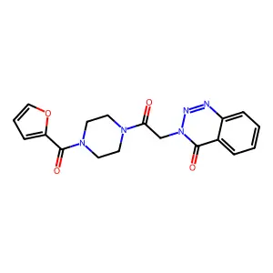 3-[2-[4-(Furan-2-carbonyl)piperazin-1-yl]-2-oxoethyl]-1,2,3-benzotriazin-4-one structure