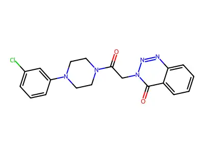 3-{2-[4-(3-chlorophenyl)piperazino]-2-oxoethyl}-1,2,3-benzotriazin-4(3H)-one structure