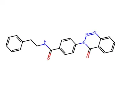 4-(4-oxo-1,2,3-benzotriazin-3(4H)-yl)-N-(2-phenylethyl)benzamide structure