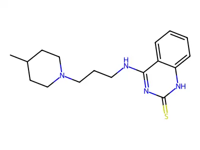 4-[3-(4-methylpiperidin-1-yl)propylamino]-1H-quinazoline-2-thione structure