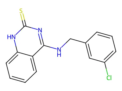 4-[(3-chlorophenyl)methylamino]-1H-quinazoline-2-thione structure