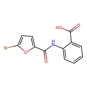 2-[[(5-Bromo-2-furanyl)-oxomethyl]amino]benzoic acid structure