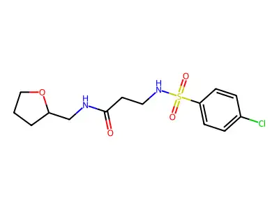 3-[(4-chlorophenyl)sulfonylamino]-N-(oxolan-2-ylmethyl)propanamide structure