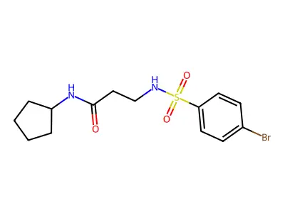3-(4-bromophenylsulfonamido)-N-cyclopentylpropanamide structure