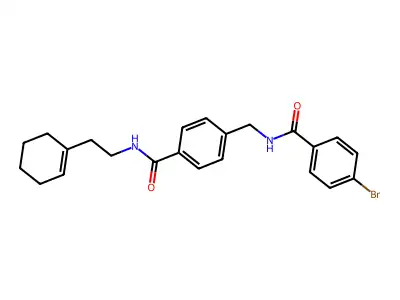 4-[[(4-bromobenzoyl)amino]methyl]-N-[2-(cyclohexen-1-yl)ethyl]benzamide structure