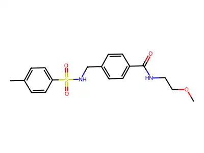 N-(2-Methoxyethyl)-4-[[[(4-methylphenyl)sulfonyl]amino]methyl]benzamide structure