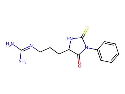Guanidine, (3-(5-oxo-1-phenyl-2-thioxo-4-imidazolidinyl)propyl)- structure