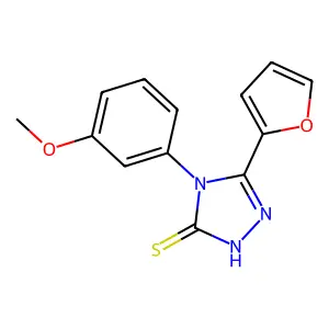 3-(furan-2-yl)-4-(3-methoxyphenyl)-1H-1,2,4-triazole-5-thione structure