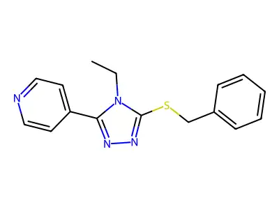 4-(5-(Benzylthio)-4-ethyl-4H-1,2,4-triazol-3-YL)pyridine structure