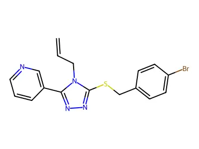 3-[(4-Bromophenyl)methylthio]-4-prop-2-enyl-5-(3-pyridyl)-1,2,4-triazole structure