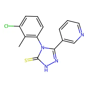 4-(3-chloro-2-methylphenyl)-3-pyridin-3-yl-1H-1,2,4-triazole-5-thione structure