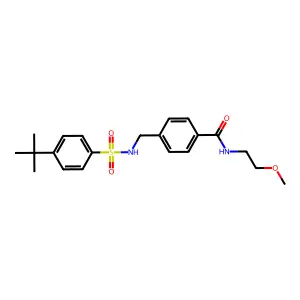 4-[(4-tert-butylbenzenesulfonamido)methyl]-N-(2-methoxyethyl)benzamide structure