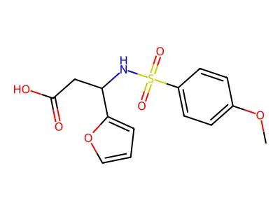 3-(2-Furyl)-3-{[(4-methoxyphenyl)sulfonyl]amino}propanoic acid structure