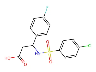 3-(4-Chlorobenzenesulfonamido)-3-(4-fluorophenyl)propanoic acid structure