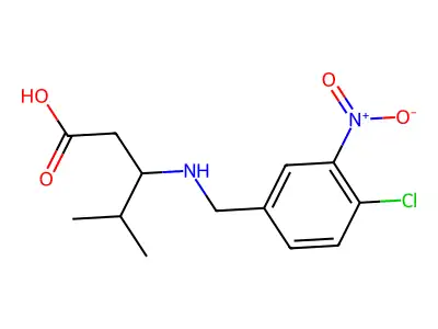 3-[[(4-Chloro-3-nitrophenyl)methyl]amino]-4-methylpentanoic acid structure