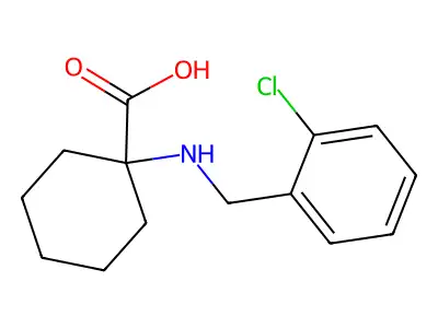 1-[(2-Chlorophenyl)methylamino]cyclohexane-1-carboxylic acid structure