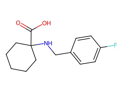 1-[(4-Fluorobenzyl)amino]cyclohexanecarboxylic acid structure